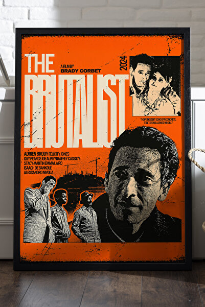 Duvarda Η βρουταλιστική αφίσα με μαύρο ξύλινο πλαίσιο, ζωγραφική τοίχου ταινιών