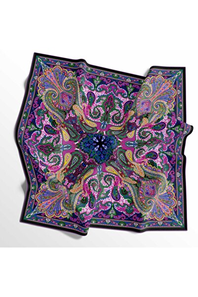 İpekal Eșarfă din bumbac moale - 05405 90 x 90 Violet-Verde - 03