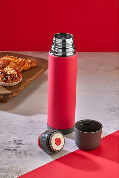 Yaren Style Leakproof Double Layer Stainless Steel Thermos – Red |   For Tea Coffee |   Camping, Picnic, Office, Outdoor