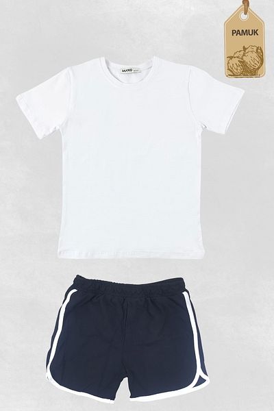 difa kids Sports Design Summer Casual Black Girls/Boys Shorts T-Shirt Set