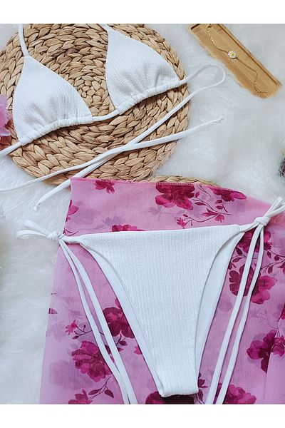 bright moon Women's Bikini Set Pareo Set of 3 Without Filling