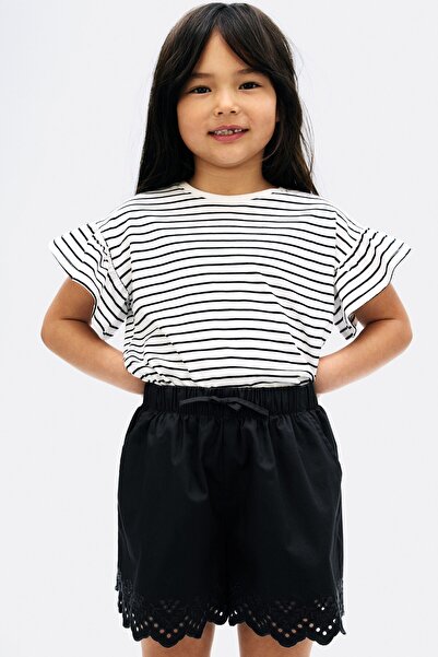 H&M Nakış İşlemeli ve Pamuklu Şort
