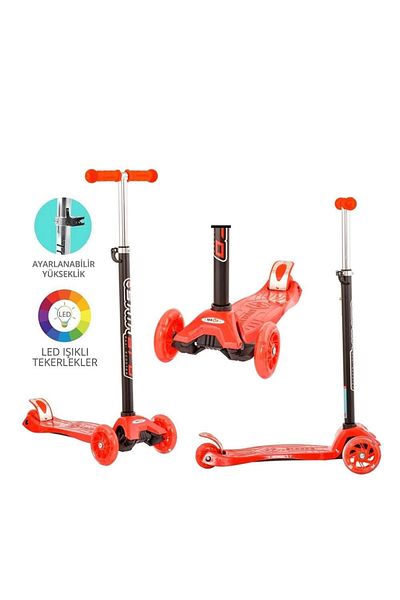 LiderGlobal Torutoys Red Twist Lighted Scooter Red