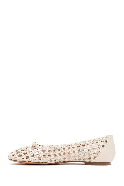 Derimod Women's Beige Braided Ballerinas 25Sfd443729