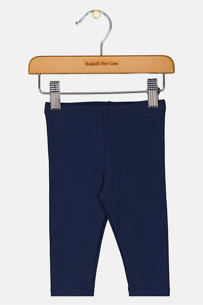 Fox Toddlers Girl Plain Pull On Leggings, Navy