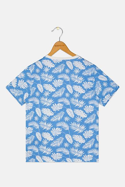 Koton Kids Boy Short Sleeve Floral Print T-Shirt, Multicolor
