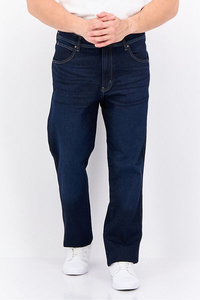 WRANGLER Men Straight Fit Plain Stretchable Denim, Navy