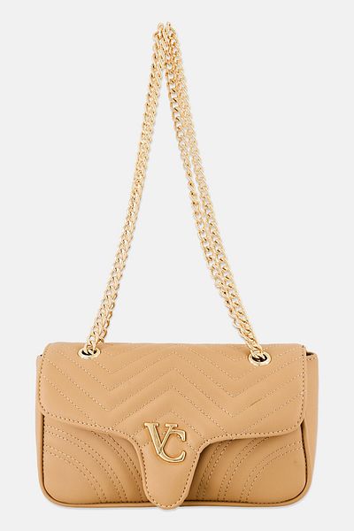 Vince Camuto Women Brand Logo Shoulder Bag, Tan