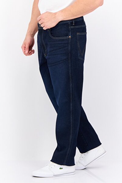 WRANGLER Men Straight Fit Plain Stretchable Denim, Navy