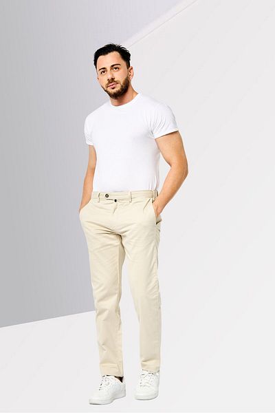 Harmont & Blaine Men Regular Fit Solid Chino Pants, Beige