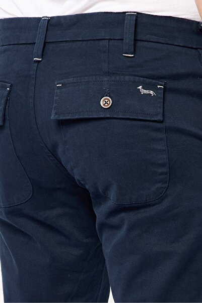 Harmont & Blaine Men Regular Fit Embroidered Logo Chino Pants, Navy