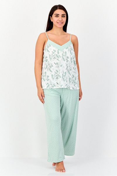 Flora Women 3 Pieces Floral Print Sleepwear Set, Multicolor