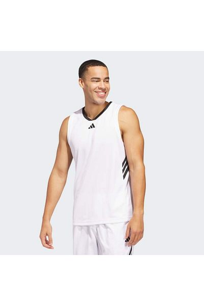 adidas Men's White 3-Stripes Tank Undershirt Jn4745