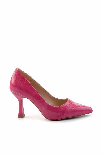 Bambi Fuchsia Snake Print Women's Classic Heeled Shoes01137030207