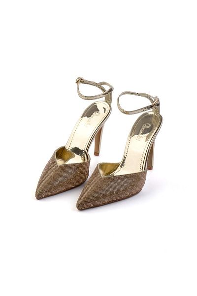 Bambi Pantofi clasici cu toc de damă aurii K01227173187