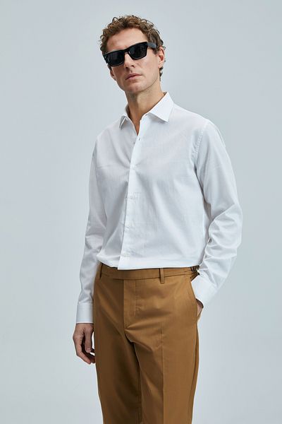 Lufian Farla Men's Basic Shirt Regular Fit White