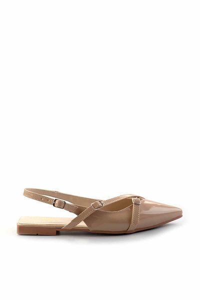 Bambi Beige Patent Leather Women's Classic Heeled Shoes01473010508