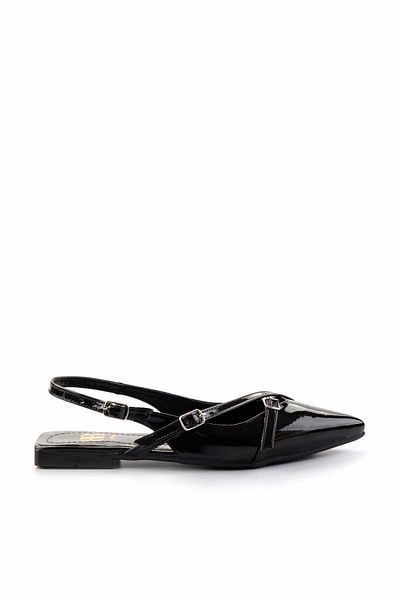 Bambi Black Patent Leather Women's Classic Heeled Shoes01473010508