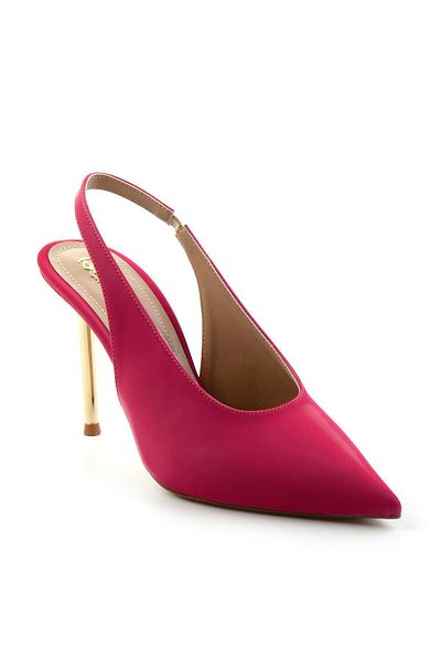 Bambi Pantofi clasici cu toc de damă fucsia strălucitoare K01209080038