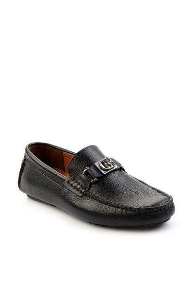 Bambi Μαύρα Δερμάτινα Ανδρικά Παπούτσια Loafer E01547007540