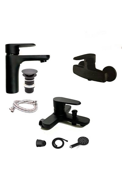 AKSU Axo Black Mixer Set, Three Mixers