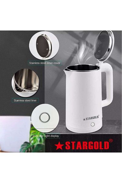 Generic Stargold 2.5l Electric Kettle With 1800w Power, Auto Shut-off, Stainless Steel And 360° Swivel Base