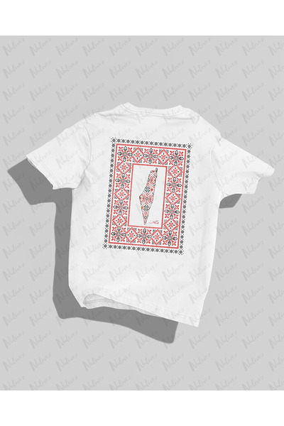 Nulivez تي شيرت بتصميم فلسطين مطبوع على الظهر عالي الجودة للجنسين