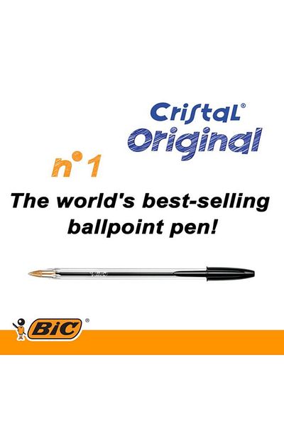 Generic Bic 10-Piece Cristal Original Bright Medium Point Ball Pen Black 1mm 134081