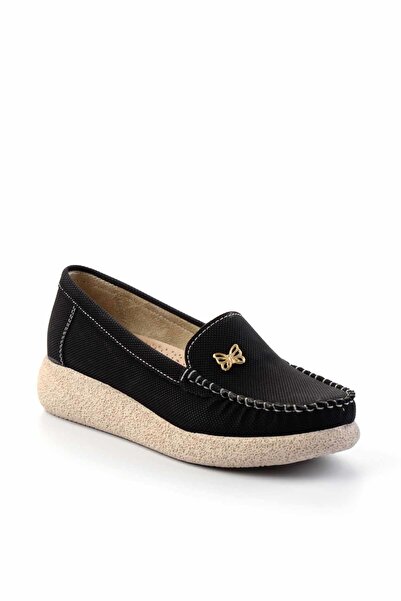 Bambi Siyah Kadın Loafer Ayakkabı K01823016001