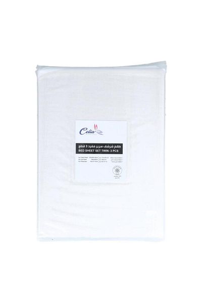 Generic Celia 3-Piece Superior Quality Elegant Bedsheet Set White Twin NH2201
