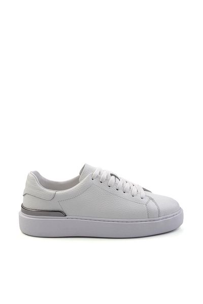 Bambi Λευκό Δερμάτινο Ανδρικό Sneaker E01347028940