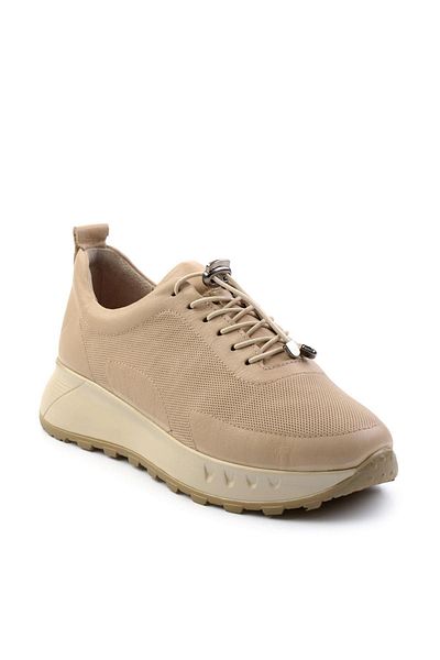 Bambi Beige Leather Women's Casual Shoes K01518038603