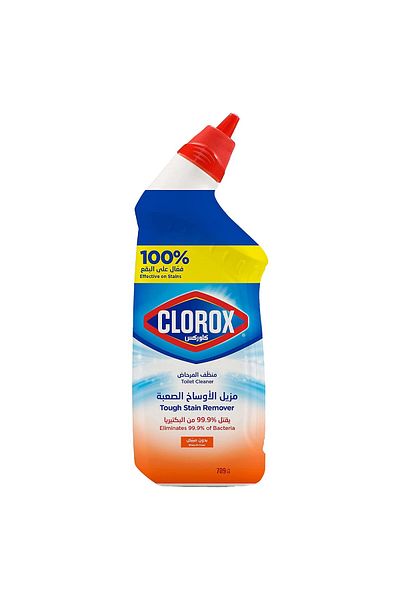 Clorox منظف المرحاض مزيل البقع الصعبة خالي من المبيضات 709 مل ينظف بعمق ويزيل الروائح بأمان