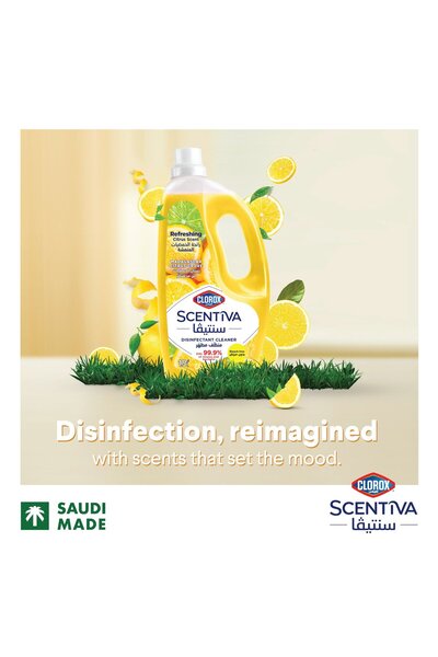 Clorox Scentiva Disinfectant Cleaner Madagascar Citrus Grove Bleach Free 1.5 Litres