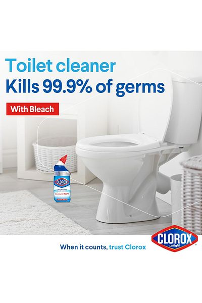 Clorox منظف المرحاض الأصلي ذو الرائحة المميزة عبوة اقتصادية 3 × 709 مل يقتل الجراثيم ويحارب البقع والروائح