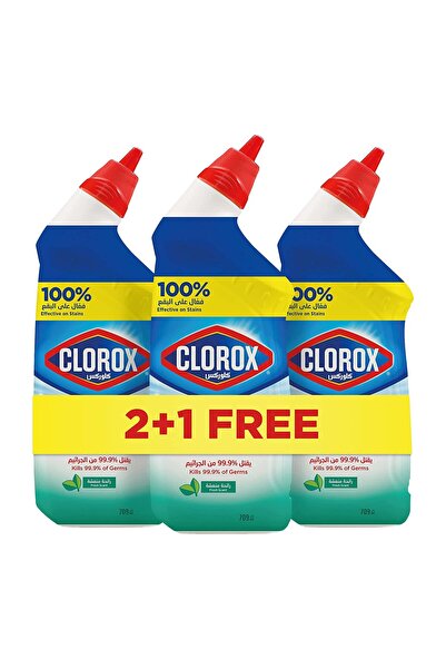 Clorox منظف المرحاض برائحة منعشة ومبيضة عبوة اقتصادية 3 × 709 مل، قوي وصحي ومنعش