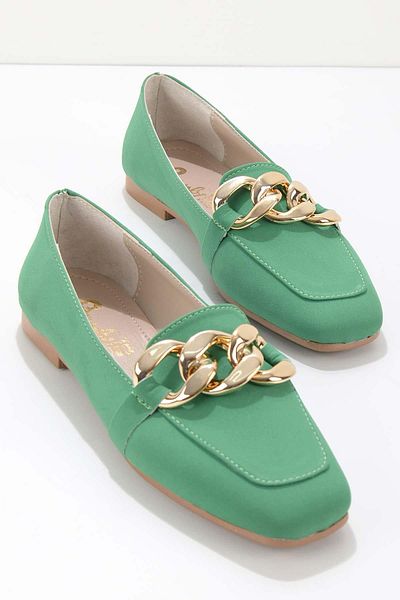 Bambi Матово зелени дамски мокасини K01641165938