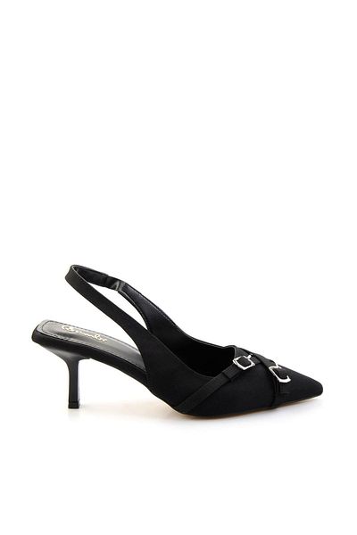 Bambi Matte Black Women's Classic Heeled Shoes K01473010638