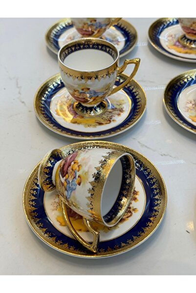 hediye Esterhomedecor 6 Person Porcelain Coffee Cup Set Cup with Marquise