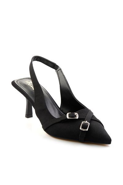 Bambi Matte Black Women's Classic Heeled Shoes K01473010638