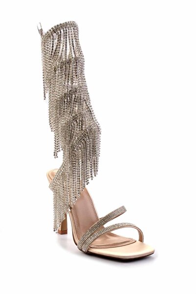 Bambi Beige Satin Genuine Leather Women's Evening Dress Shoes05480055438