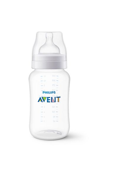 Philips Avent Biberon anti-colici Philips Avent SCY106/01, 330ml, Tetina cu debit 3, +3 luni, fara BPA,