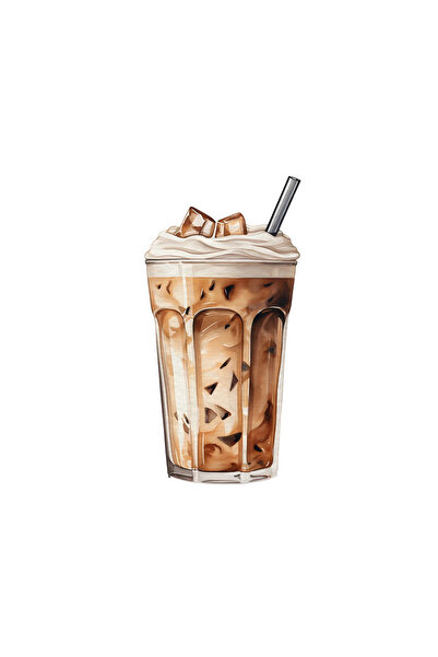 INOVATIX Set of 8, Iced Coffee Sticker, INOVATIX®. 6 cm