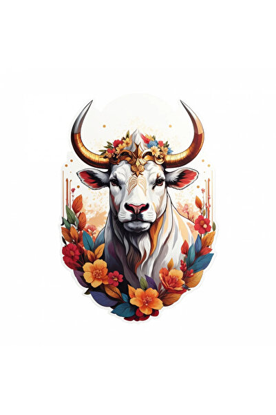 INOVATIX Set de 8 piese, autocolant Taur, simbol zodiacal Taur, INOVATIX®. 6 cm