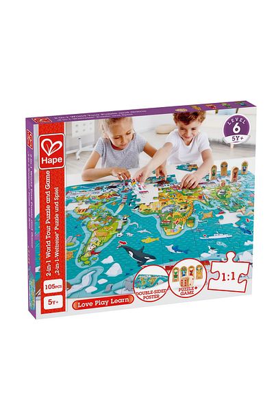 Hape HAPE PUZZLE 2-IN-1 WORLD TOUR