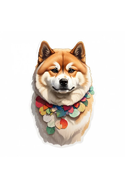 INOVATIX Set de 8 piese, autocolant pentru câini Akita Inu cu zgardă, INOVATI...