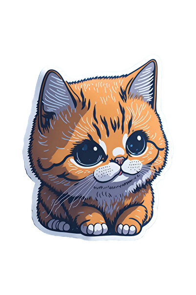 INOVATIX Set de 8 piese, autocolant Pisică cu ochi mari, INOVATIX®. 6 cm