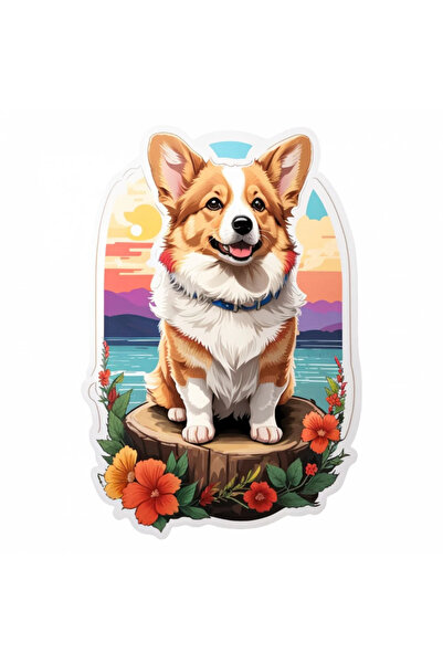 INOVATIX Set de 8 piese, autocolant Pembroke Welsh Corgi, INOVATIX®. 6 cm