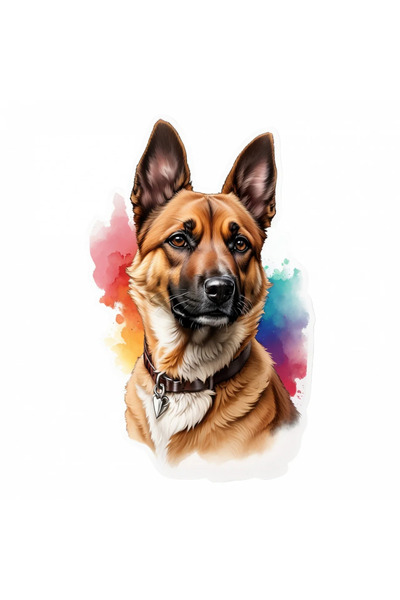 INOVATIX Set de 8 piese, autocolant câine Belgian Malinois, INOVATIX®. 6 cm