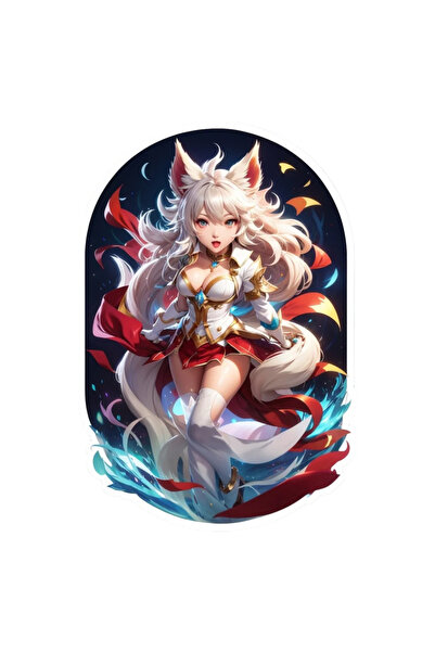 INOVATIX Set of 8 pieces, Ahri Sticker with strands, INOVATIX®. 6 cm